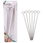 Appetito Chrome Skewers 25cm Set 6