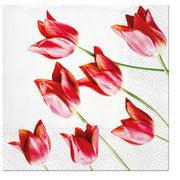 Paw Lunch Napkins 33cm RED TULIPS