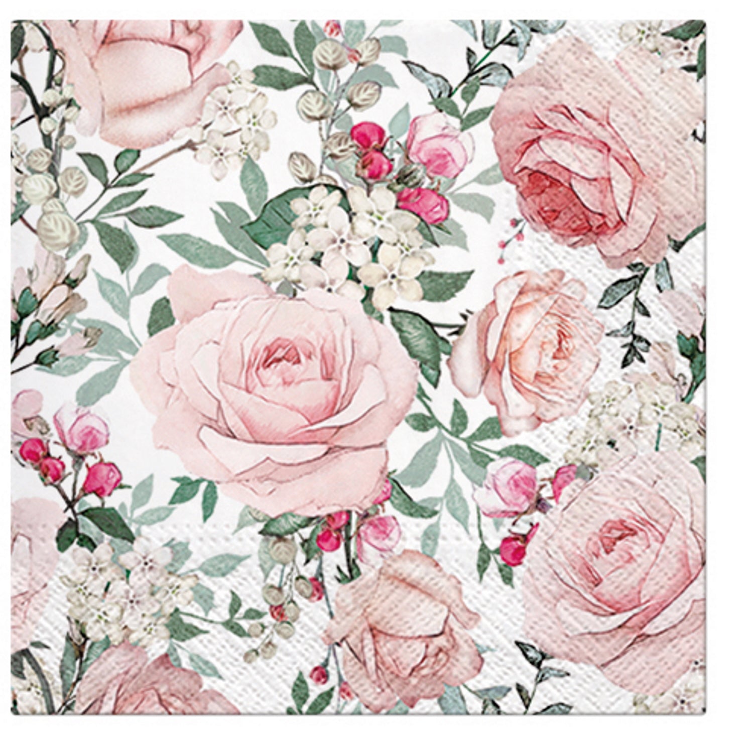Paw Lunch Napkins 33cm GORGEOUS ROSES - Pack of 20
