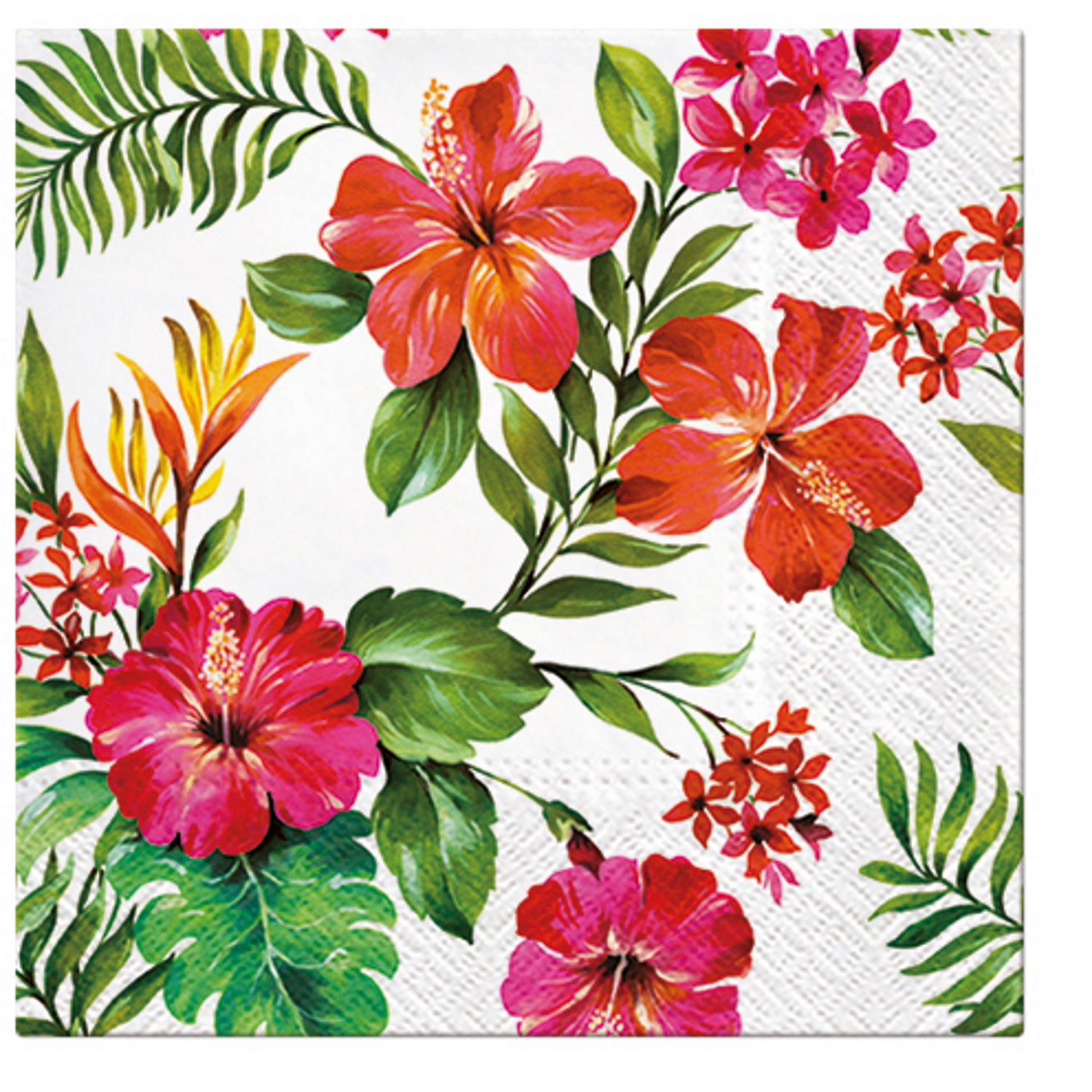 Paw Lunch Napkins 33cm HAWAIIAN FLOWERS
