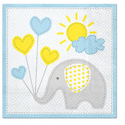 Paw Lunch Napkins 33cm ELEPHANT BLUE