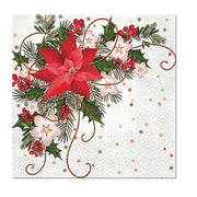 Paw Lunch Napkins 33cm POINSETTIA