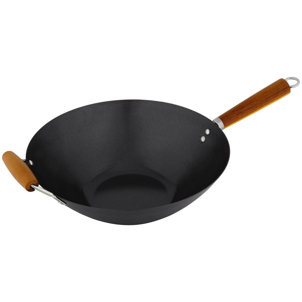Cuisena Non-Stick Stir Fry Wok Acacia Handle 35cm
