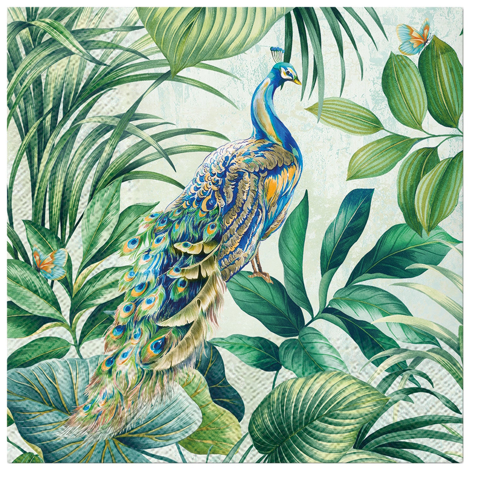 PAW LUNCH NAPKIN 33CM PEACOCK
