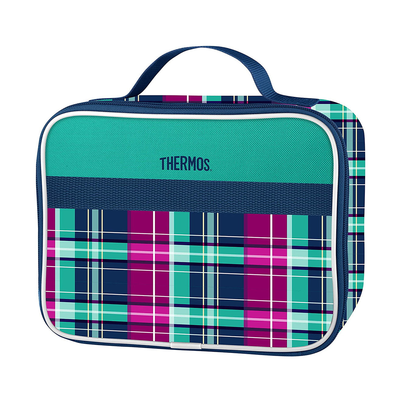 Thermos Soft Lunch Kit- Gingham and Plaid Green