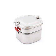 Stainless Steel Lunch Box Square Double