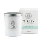 Tilley Classic White Soy Wax Candle 240g Hibiscus Flower
