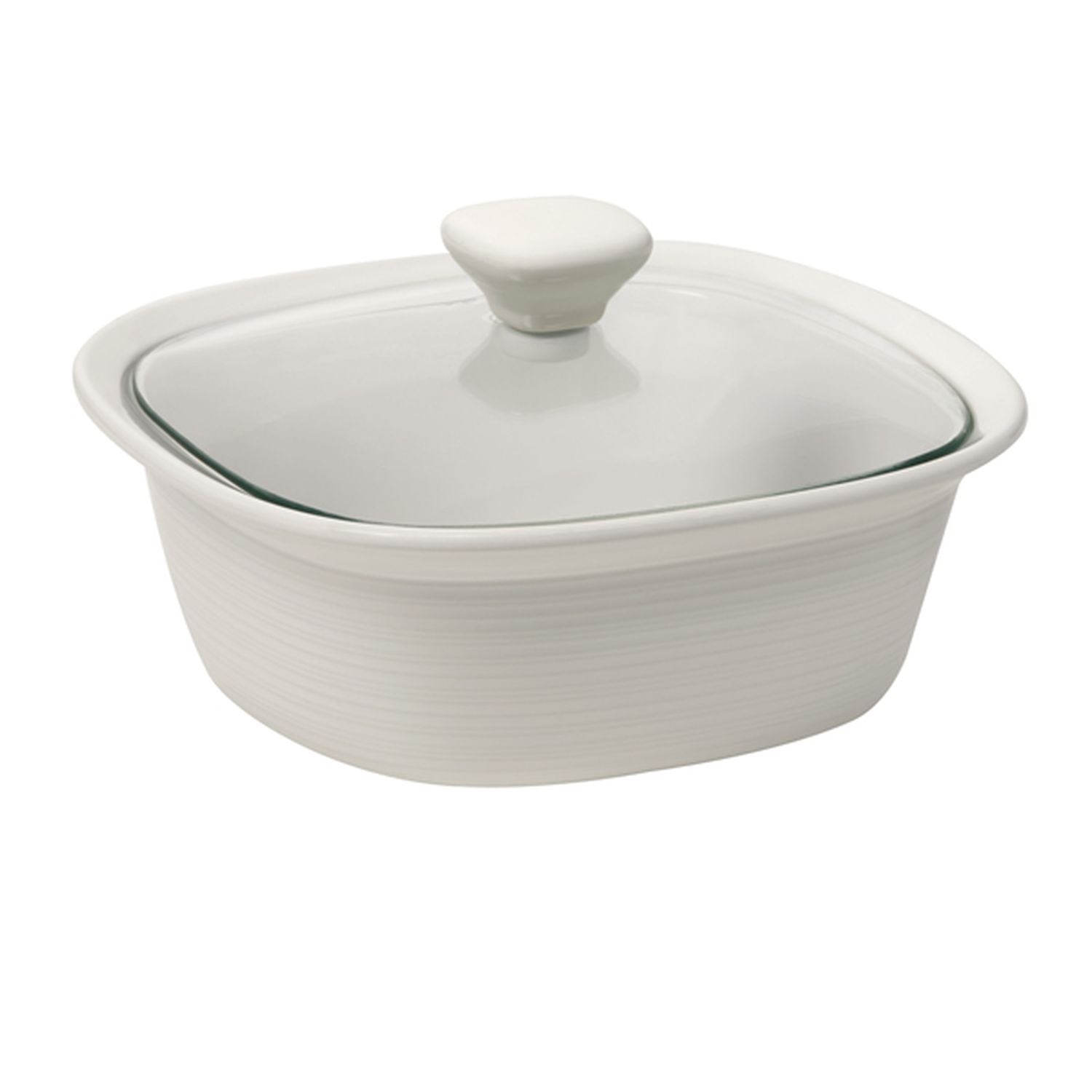 CorningWare Etch White Linen 1.4L Casserole w/ Glass Lid