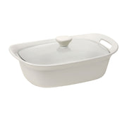 CorningWare Etch White Linen 2.35L Casserole W/ Glass Lid