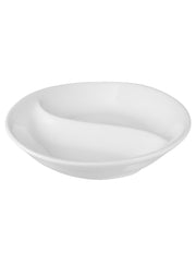 MW White Basics Round Divided Sauce Dish 10cm