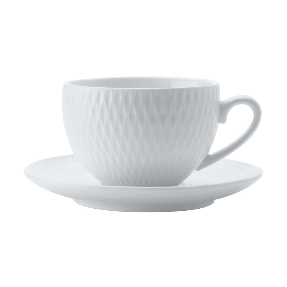 MW White Basics Diamonds Demi Cup & Saucer 90ML
