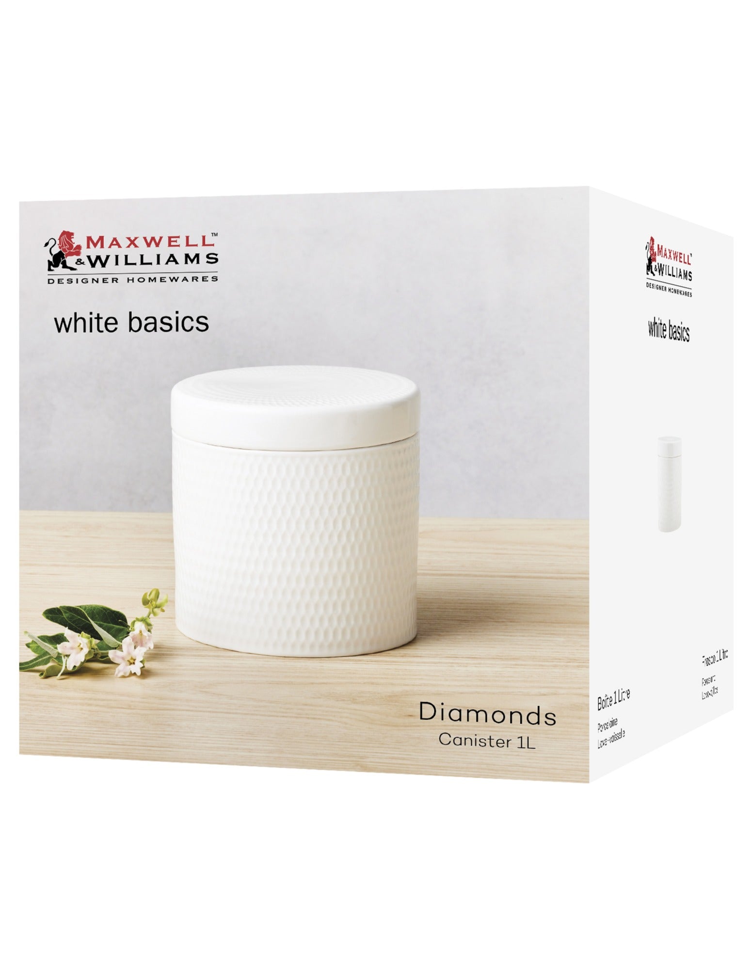 MW White Basics Diamonds Canister 1L Gift Boxed