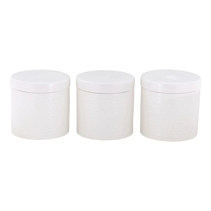 MW White Basics Diamonds Canister 600ML Set of 3 Gift Boxed