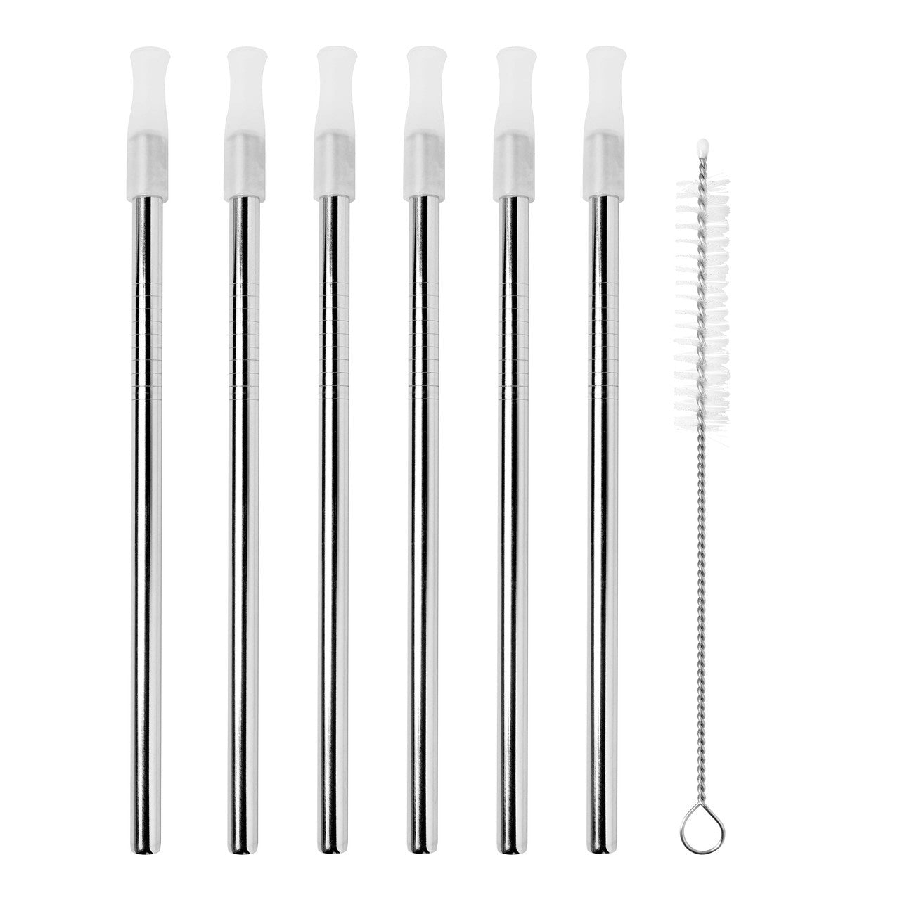 Avanti Cocktail Straws Set of 6 Stainless Steel