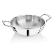 Embassy Stainless Steel Thickply Kadai - Size 14 -26cm