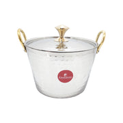 Embassy Serving Bowl Round Hammered With Lid Size 02