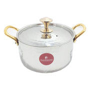 Embassy Serving Pan Round Hammered With Lid Size 01