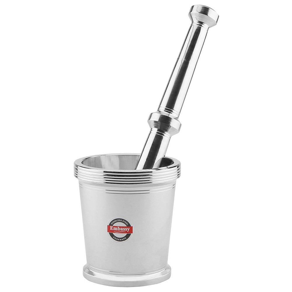 Embassy Stainless Steel Mortar and Pestle 200 Ml, Size - 2