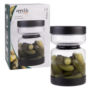 Appetito Borosilicate Glass Pickle Jar 1.1L - Black