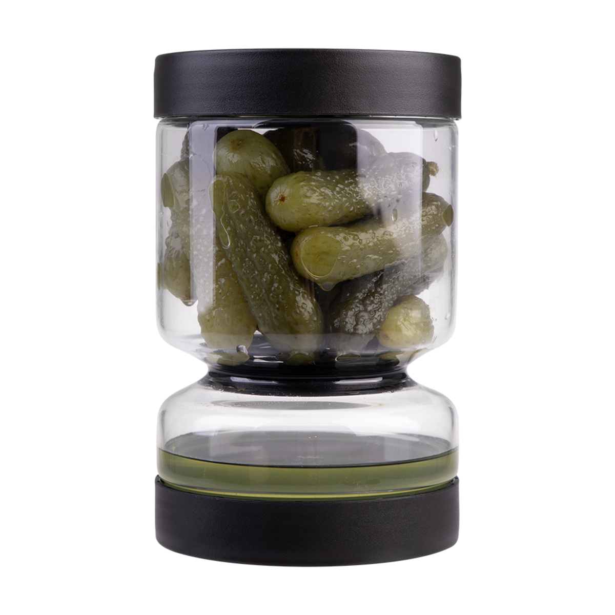 Appetito Borosilicate Glass Pickle Jar 1.1L - Black