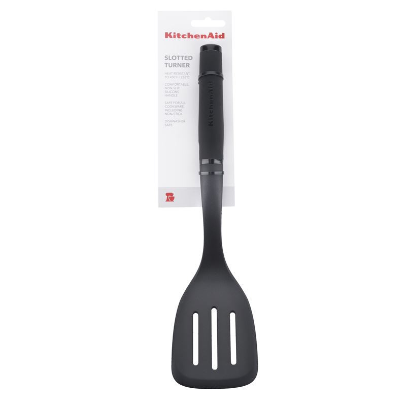 KitchenAid Soft Touch Slotted Turner Nylon Black