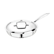 Embassy Stainless Steel Thickply Fry Pan with Lid Size11 - 20cm