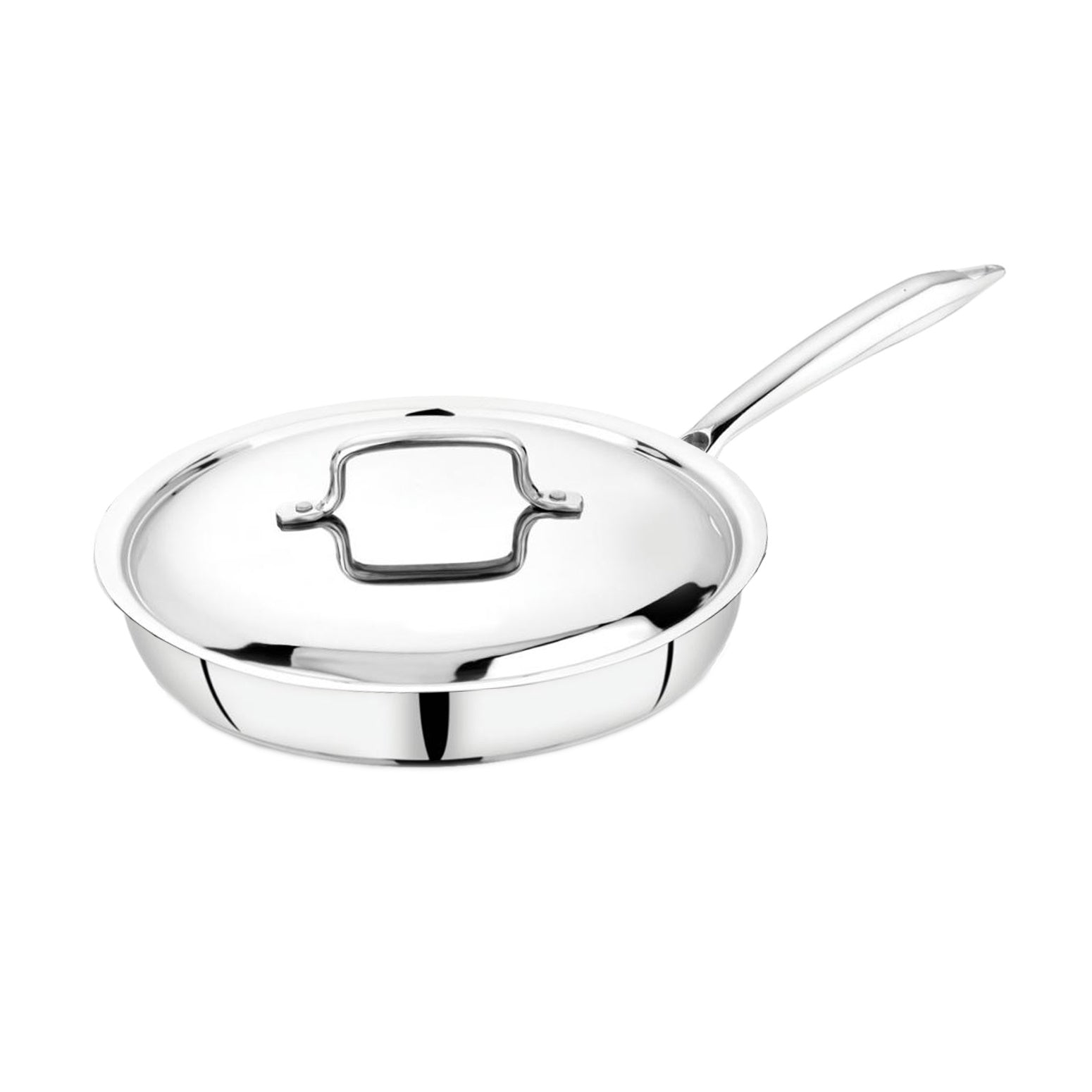 Embassy Stainless Steel Thickply Fry Pan with Lid Size11 - 20cm