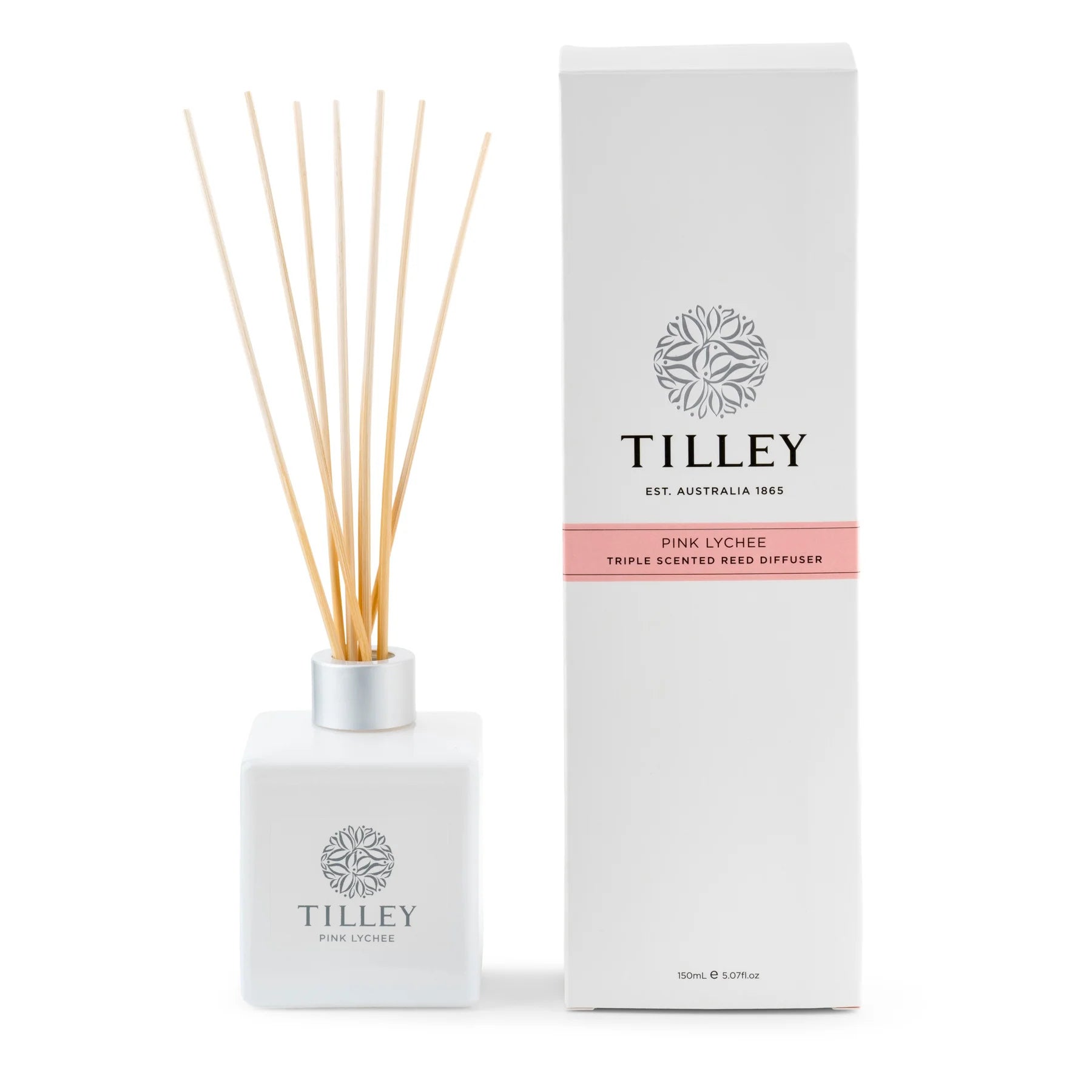 Tilley Classic White Reed Diffuser 150ml Pink Lychee