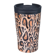 Oasis Stainless Steel Double Wall Insulated Travel Cup 350ml - Leopard Print