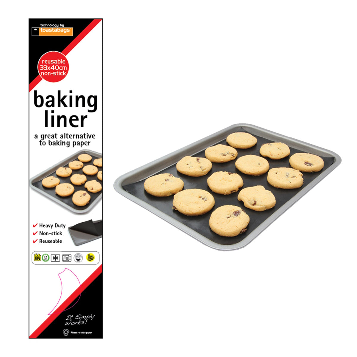 Toastabag Non-stick Reusable Baking Liner 30 X 40cm 230g - Black