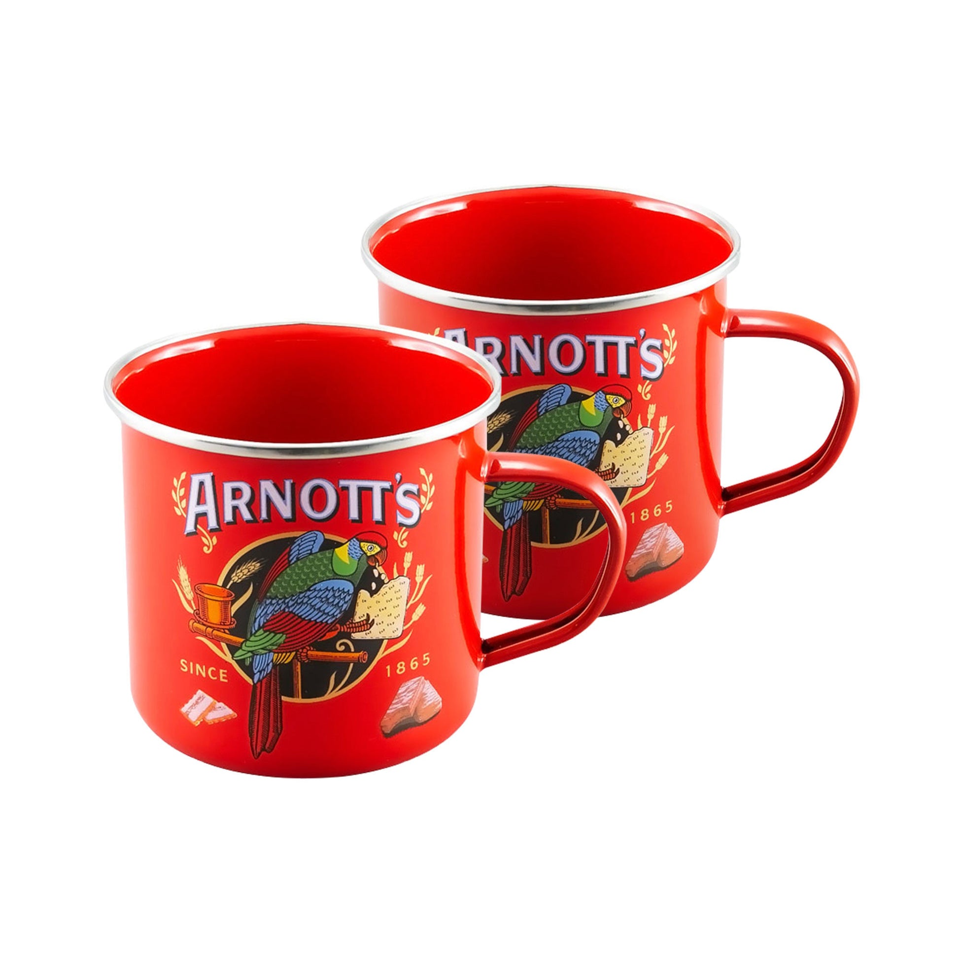 Rojo Australian Heritage Icons Arnott's Enamel Mug 425ml Set of 2 Red