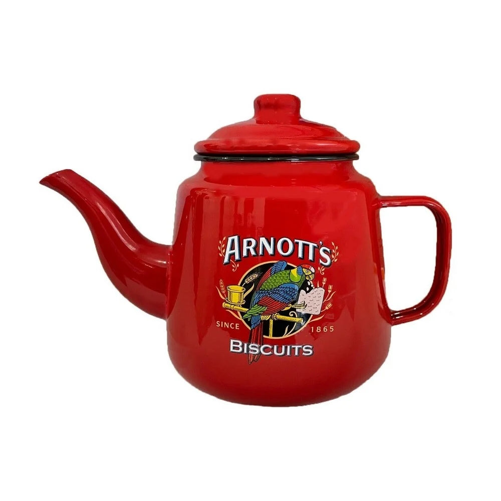 Rojo Australian Heritage Icons Arnott's Enamel Teapot Red 1.4L
