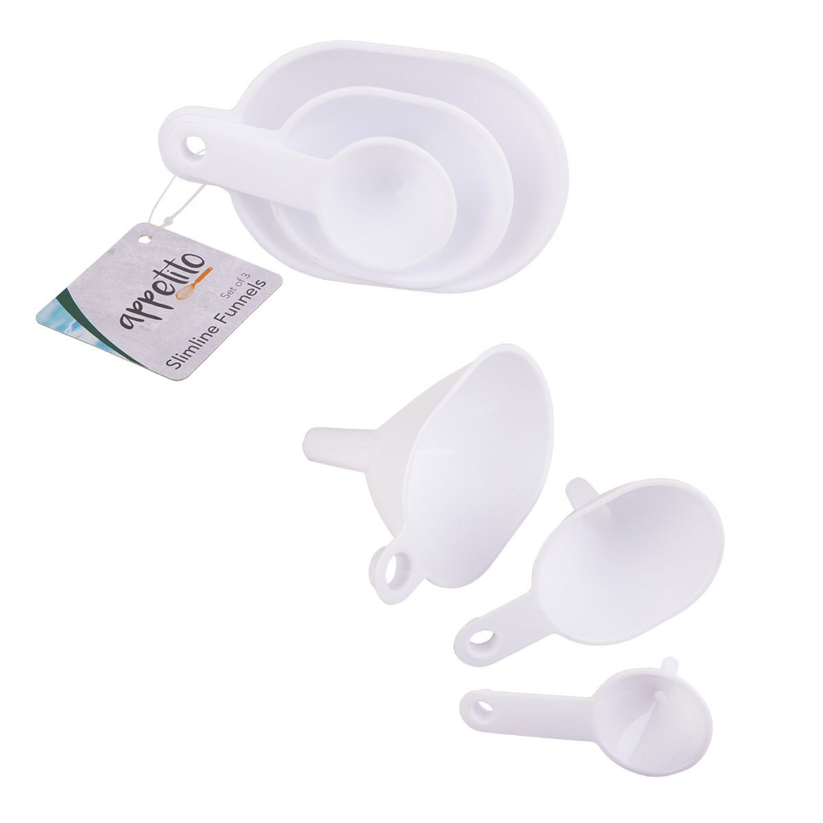Appetito Slimline Funnels Set 3 - White