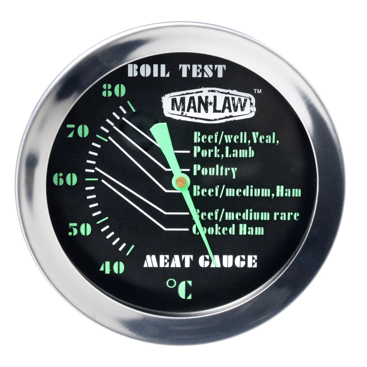 Man Law Meat Gauge with Glow in the Dark Dial