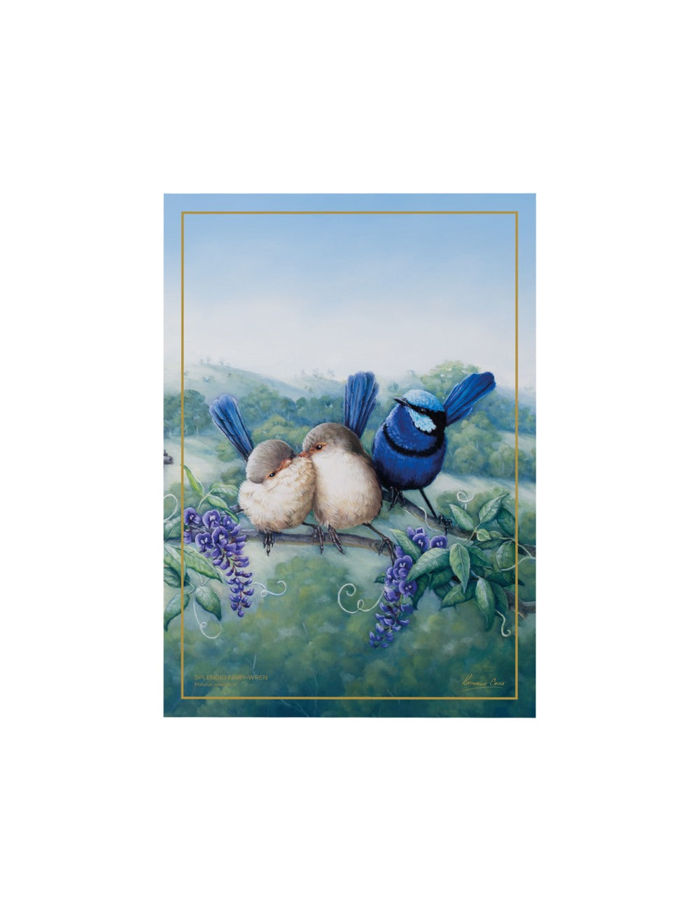 Maxwell & Williams Birds of Australia KC 10yr Anniversary Tea Towel 50x70cm Splendid Fairy Wren
