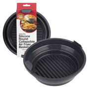 Silicone round collapsible air fryer basket 22cm Dia. (charcoal)