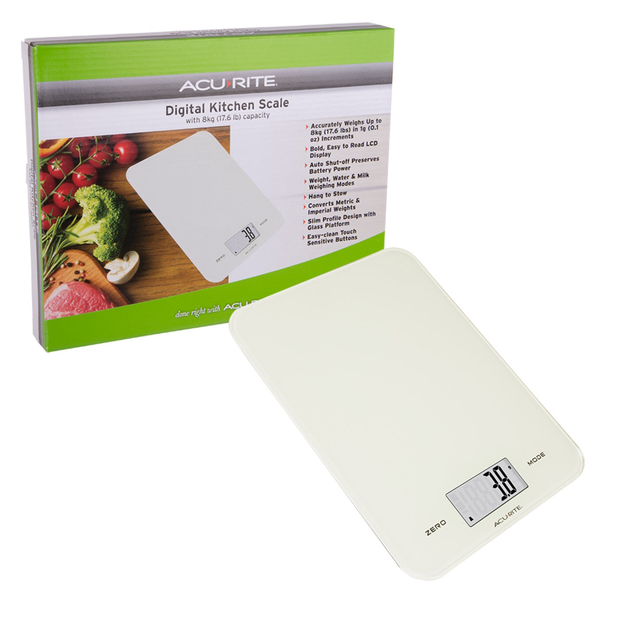 Acurite Large Slimline Digital Scale 1g/8kg (White)