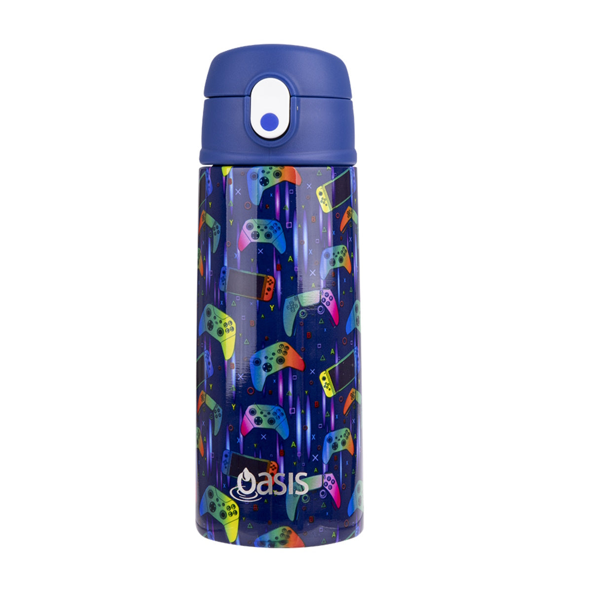 Oasis Stainless Steel Double Wall Insulated Kid's Drink Bottle With Sipper 550ml - Gamer