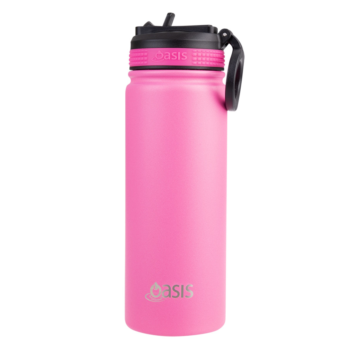 Oasis Stainless Steel Double Wall Insulated Challenger Sports Bottle 550ml - Neon Pink