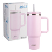 Oasis Stainless Steel Double Wall Insulated Commuter Travel Tumbler 1.2l PINK LEMONADE