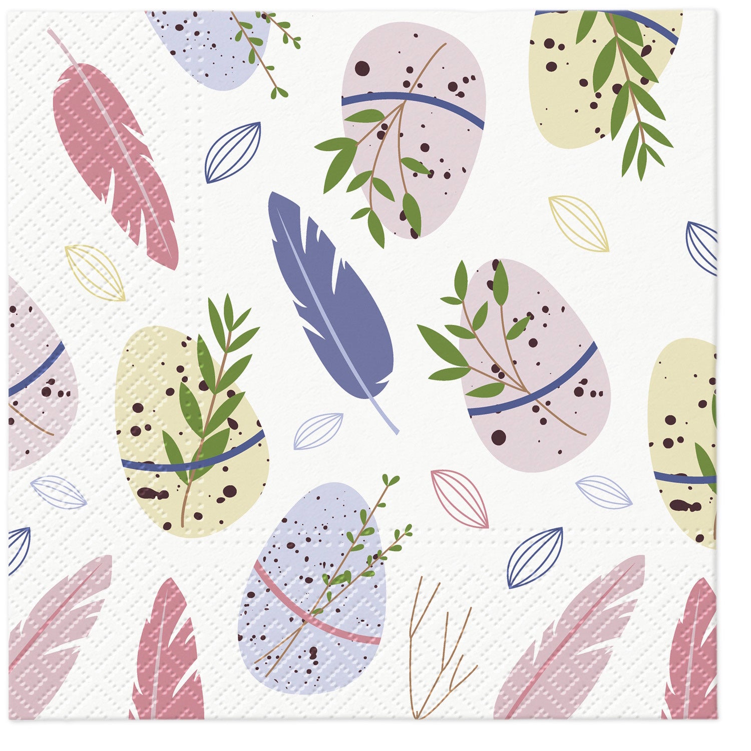 Paw Lunch Napkin 33cm Easter Feather