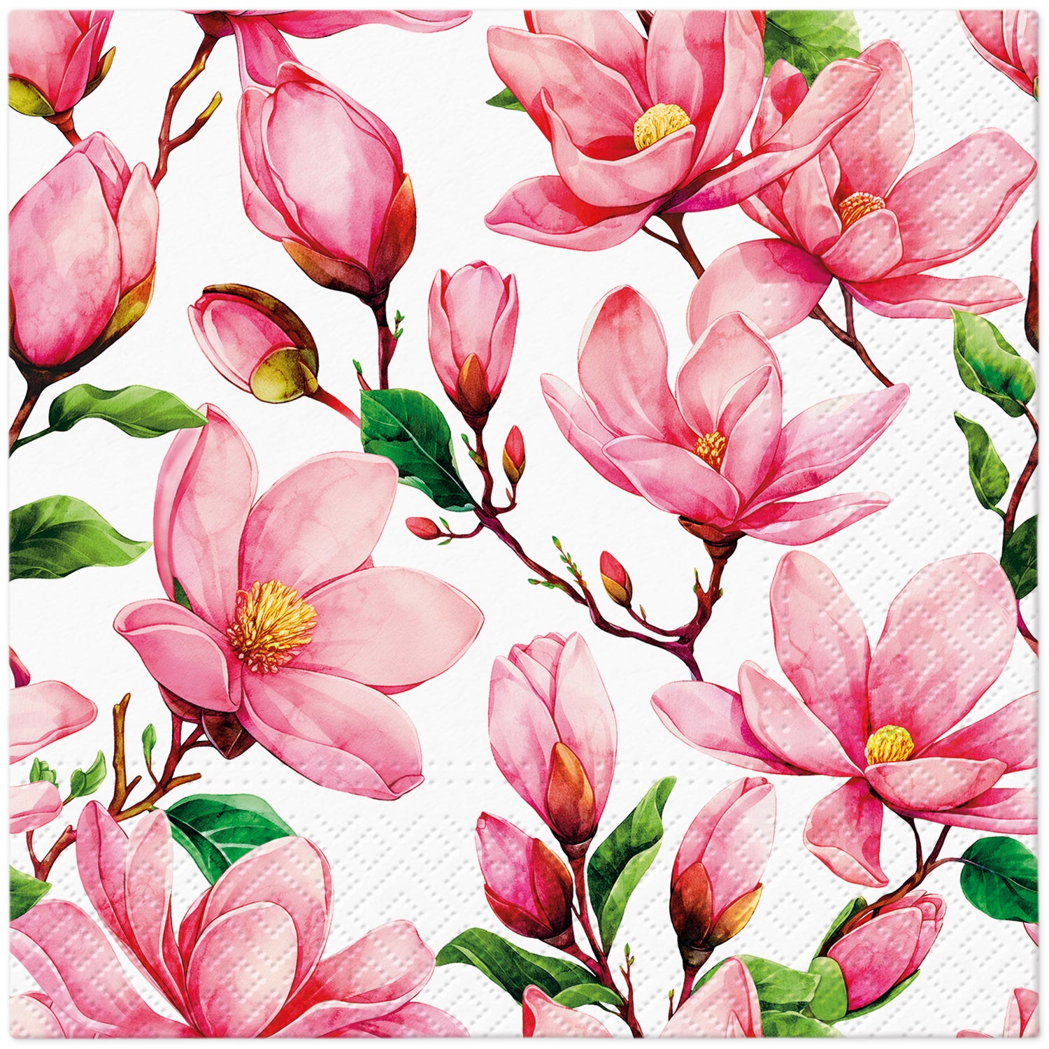 Paw Pack Of 20 Napkins 33 X 33 Cm - Pink Bloom