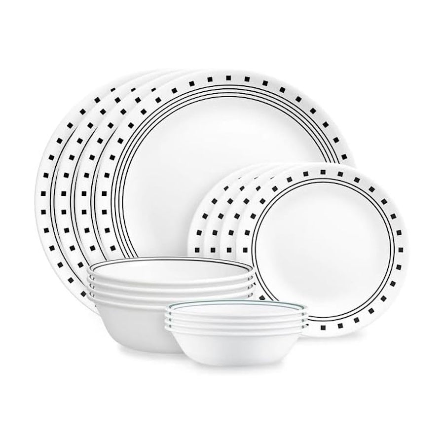 Corelle® City Block 16-piece Mugless Dinnerware Set
