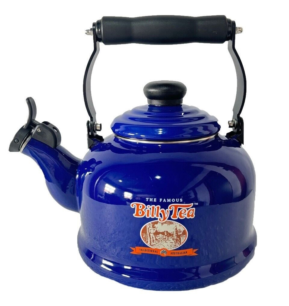 Rojo Enamel Whistling Kettle Billy Tea 2.1 Litre