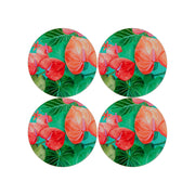 Maxwell & Williams Teas & C's Tropicana Round Cork Back Coaster 10cm Set of 4 Gift Boxed