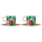Maxwell & Williams Teas & C's Tropicana Demi Cup & Saucer 100ML Set of 2 Blue Gift Boxed