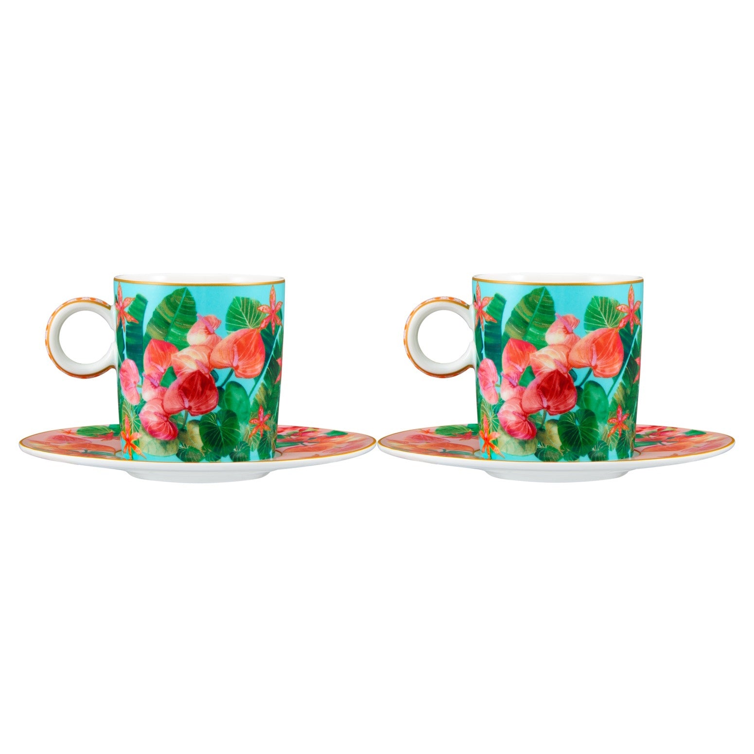 Maxwell & Williams Teas & C's Tropicana Demi Cup & Saucer 100ML Set of 2 Blue Gift Boxed