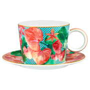 Maxwell & Williams Teas & C's Tropicana Breakfast Cup & Saucer 400ML Blue Gift Boxed
