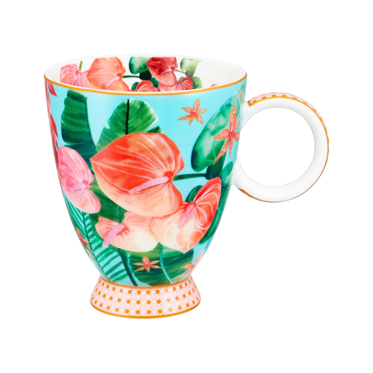 Maxwell & Williams Teas & C's Tropicana Footed Mug 300ML Blue Gift Boxed