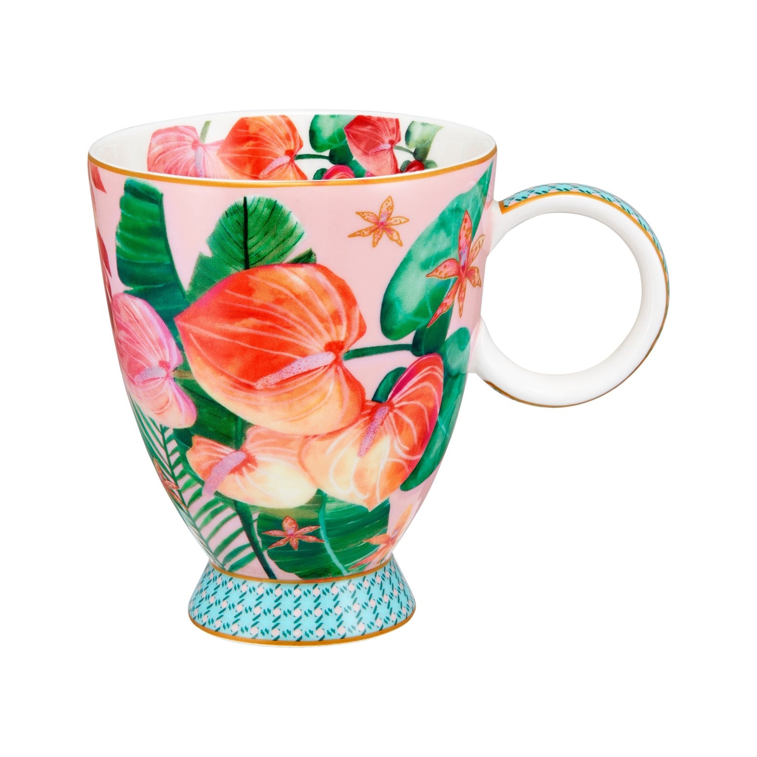 Maxwell & Williams Teas & C's Tropicana Footed Mug 300ML Pink Gift Boxed